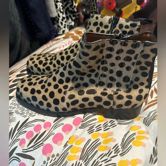 JOSEPH Leopard Print Ankle Boots 37.5 - Picture 3 of 5